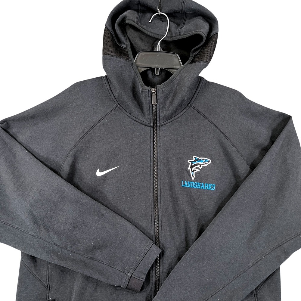 Landsharks Nike Full Zip Hoodie Mens XL Black Embroidered Logo Athletic Training